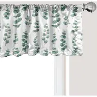 Abakuhaus Eucalyptus raamvalletje, gordijnvalletje voor keuken en slaapkamer met tunnelzoom, 137 cm x 45 cm, lauriergroen en wit