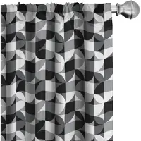 Abakuhaus Voorhangen Set – 2x75x225 cm – Microvezel, halfdonker, Zwart/Grijs/Wit