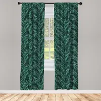 Abakuhaus Palmblad Voorhangen – 2-delige paneelset 75×245 cm – Microfaser, Donker Groen/Zwart
