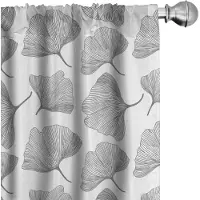 Abakuhaus Gingko Voorhangen – 2x 150x245 cm – Mikrofaser – Halfdonkerend – Zwart-Wit