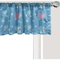 Abakuhaus Onderwater raamvalletje, gordijnvalletje voor keuken en slaapkamer met tunnelzoom, 137 cm x 30 cm, diep hemelsblauw en roze