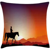 Abakuhaus Western Kussenhoes – Cowboy op paard – 40×40 cm – dubbelzijdig bedrukt