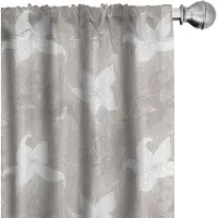 Abakuhaus Blatt gordijnen – 2x75x245 cm – microvezel – taupe/wit
