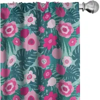 Abakuhaus Bloemen gordijnen – Monstera Rosa, 2×75×245 cm – microvezel