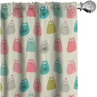 Abakuhaus katten-gordijnen – 2-delige set – 75 × 225 cm – microvezel