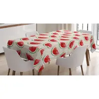 Abakuhaus Tafelkleed – Watermeloen Aquarel – 140x170 cm – Jadegroen/Crème/Rood