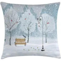 Abakuhaus Winter Kussenhoes – Dubbelzijdig bedrukt – 50x50 cm – Blauw-Beige