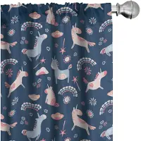 Abakuhaus – Gordijnen met dierenmotief – 2-delige set 75x245 cm – Nachtblauw