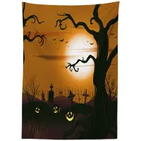 Abakuhaus Halloween tafelkleed – Griezelig kerkhof – 140x200 cm – Bruin en tan