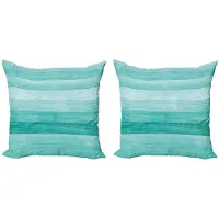 Abakuhaus turkoois kussenhoes set 2x50x50 cm – dubbelzijdig – rits
