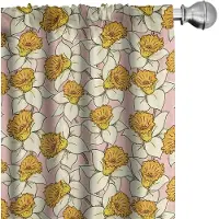 Abakuhaus Gordijnen – Flourish Natuur – 2x75x175 cm – Crème Geel Roze