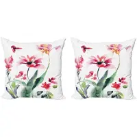 Abakuhaus Bloemen Kussenhoezen Set – 2x50x50 cm – Dubbelzijdig bedrukt – Veelkleurig