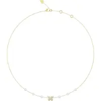 GUESS halsketting Borboleta 16-18" Pave Necklace Yellow Gold goudkleurig