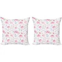 Abakuhaus Aquarell Kussenhoes Set – 2x60x60 cm – Dubbelzijdig Roze/Blauw