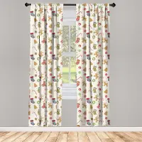 Abakuhaus Kerst raamgordijnen – 2x 75x245 cm – 2-panelset – microvezel, halfdonker, veelkleurig