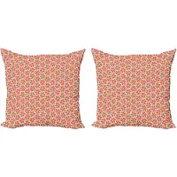 Abakuhaus Minimalistische decoratieve kussenhoez 2-pack, levendige geometrische windmol 40x40 cm, oranje, scharlakenrood, roze
