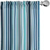 Abakuhaus Gestreepte microvezelgordijnen – 2x75x225 cm – hemelsblauw/donkerblauw