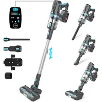 UMLO YYchan Stofzuiger - Steelstofzuiger Draadloos - 300W - 30Pa - zonder zak - Ultralicht - LED - Grijs