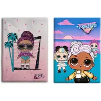 L.O.L. Surprise! SET van 2 STUKS - L.O.L Surprise Fleece Deken - Maat. 100x140cm Plaid - LOL Surprise! Fleece deken Palmtrees & L.O.L Surprise Squad Goals- SET van 2 STUKS