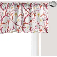 Abakuhaus Nautisch raamvalletje, gordijnvalletje voor keuken en slaapkamer met tunnelzoom, 137 cm x 30 cm, wit en meerkleurig
