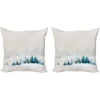 Abakuhaus Kussenhoes Set – 2x45x45 cm – Dubbelzijdig digitaal afdruk – Wit Blauw