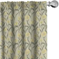 Abakuhaus Geel & Armygroen Voorhangen – 2x75x175 cm – Microfiber – Halfdonker