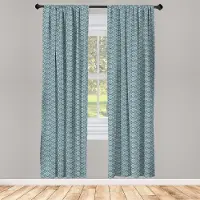 Abakuhaus Turkoois-bruin raamgordijnen – 2-delige, roedezak 75x225 cm