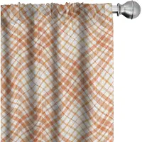 Abakuhaus Geruite Voorhangen – Tartan Oranje/Wit – 2x75x225