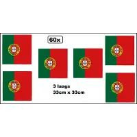 Wefiesta 60x Servetten Portugal 33cm x 33cm - 3 laags - Servet diner eten knoeien restaurant WK 2026 BBQ thema feest verjaardag feest
