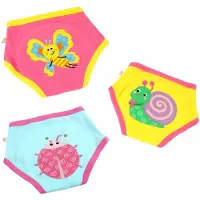 Zoocchini set van 3 oefenbroekjes - Organic katoen - Garden Creatures - Meisjes - 3-4 jaar