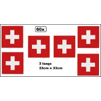 Wefiesta 60x Servetten Zwitserland 33cm x 33cm - 3 laags - Servet diner eten knoeien restaurant Suisse BBQ thema feest verjaardag feest
