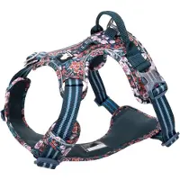 TrueLove honden tuig - Honden harnas - Tuigje - Harnas – Reflecterend - Hond - Wandelen - Blauw bont - L