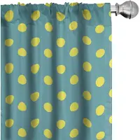 Abakuhaus Geel-Teal Gordijnset – Microvezel, 2×75×175 cm, Halfdonkerend