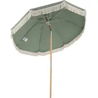 Laura Strandparasol 170 cm – Kantelbaar 30°, Holzmast & Fiberglas-Streben, UV-Beschermend, Windbestendig, Ventilatie, Voor Balkon, Tuin & Strand –