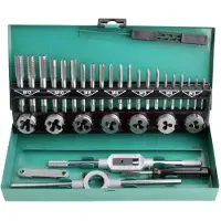 AW Tools - Set van schroefdraadgaten, staal (32-delig), AW3035 (universele maat) (zilver)
