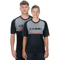 Cube Edge Jersey T-shirt Ronde Hals Heren, zwart/grijs L 2022 MTB & Downhill jerseys