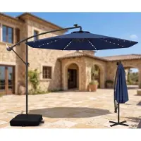 Novi at Home Zweefparasol 300 cm met LED - Blauw - Novihome