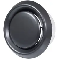 Europlast Antraciet zwart ventilatie ventiel kunststof met montagebus - ? 125mm - VD125A