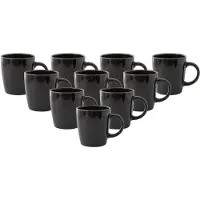 Home Deco Factory Mok - 10x - zwart - 40 cl - keramiek - vaatwasserbestendig