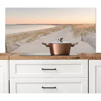 KitchenYeah Spatscherm keuken 120x60 cm - Kookplaat achterwand Kustlijn - Horizon - Hek - Muurbeschermer - Spatwand fornuis - Hoogwaardig aluminium