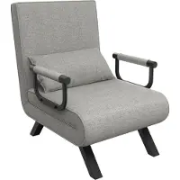 JOIEYOU Slaapbank 3-in-1, fauteuil met slaapfunctie, slaapbank met verstelbare rugleuning en kussen, belastbaar tot 200 kg, 65x61x78 cm, 1 zitter, lichtgrijs
