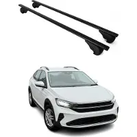Omtec Draagbalken bagagedrager voor VW Taigo 2020-2025, metalen basisdragers, zwart, 2-delig