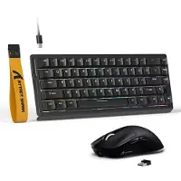 Attack Shark Pro Pack 1 - X 68HE & R1 - Wired Toetsenbord en Draadloze Gaming Muis - RGB Verlichting - Wired/2.4G/BT5.2 - Lichtgewicht 59G - PAW3311 - 18000DPI - Zwart