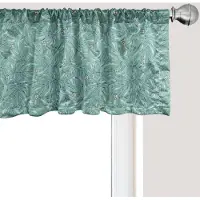 Abakuhaus Tropisch raamvalletje, gordijnvalletje voor keuken en slaapkamer met tunnelzoom, 137 cm x 30 cm, zeegroen turkoois