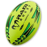 RAM Rugby Gripper Pro 2.0 Training Rugbybal - NEON - 3D-Grip - New in-flight Valve Technology - Maat 5 - Fluor Geel
