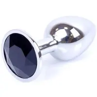 Power Escorts Power Escort Zwarte Anal Plug RVS met Kristal – 7 cm – Luxe Design & Comfort