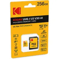 Kodak mSD 256GB UHS-I U3 V30 A1 UltraKODAK Micro SD-kaart 256GB Klasse 10