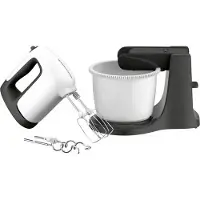 SEB Prep'Mix+ HT4641 - Handmixer met mengkom - 5 Snelheden en Turbofunctie - Met Deeghaken en Gardes - 500W - Wit