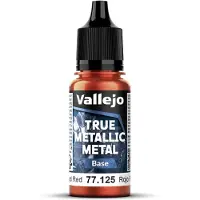 Vallejo Hobbyverf Acrylverf - 77125 True Metallic Metal - Base - Gesmeden Rood - Acryl - Verf flesje - 1x 18 ml