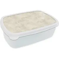 MuchoWow Broodtrommel Wit - Lunchbox Patroon - Organisch - Beige - Brooddoos 18x12x6 cm - Brood lunch box - Broodtrommels voor kinderen en volwassenen